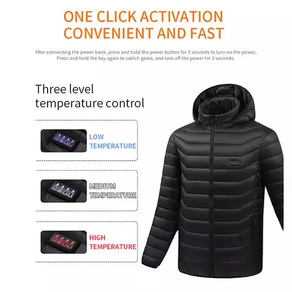 25 Areas Heated Jacket Men Winter Warm Heated Parkas for Outdoor Motorcycle Riding Windproof Jacket Winter Self Heating Clothes