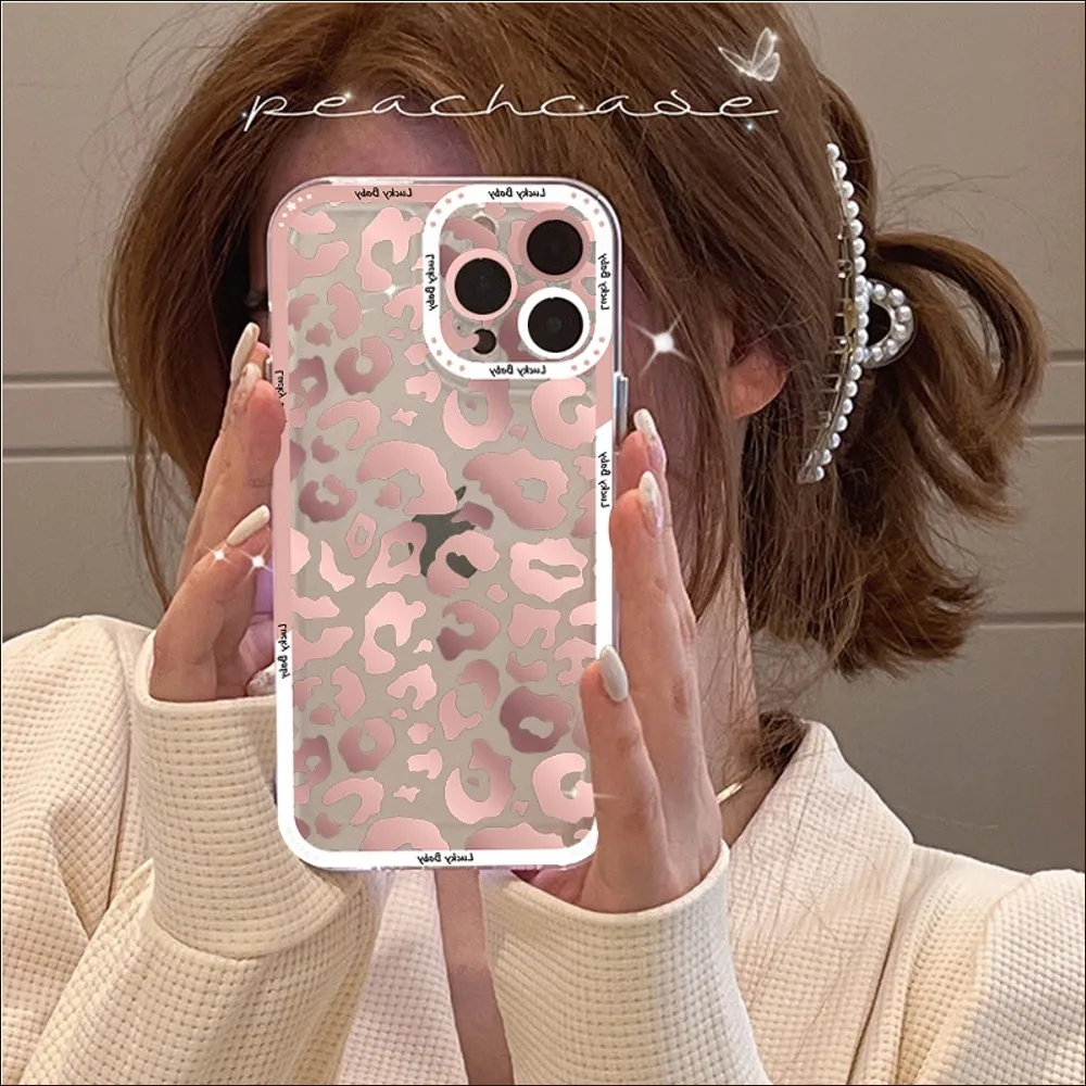 Spotted Leopard Phone Case For IPhone 11 12 13 14 Mini Pro Max XR X XS TPU Clear Case For 8 7 6 Plus SE 2020