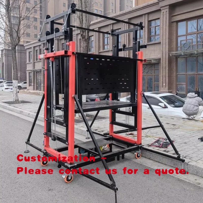 custom.New 220V Scaffolding Motorized Portable Construction Maintenance Platform 1000kg Load Capacity 2-12m Steel Wire