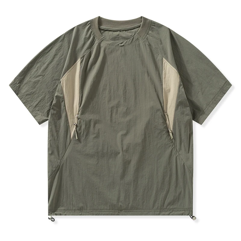 Summer Short Sleeve T-shirt Men Outdoor Lightweight Quick Dry Loose Casual Sport T Shirts City Boy Streetwear Tshirt Tops