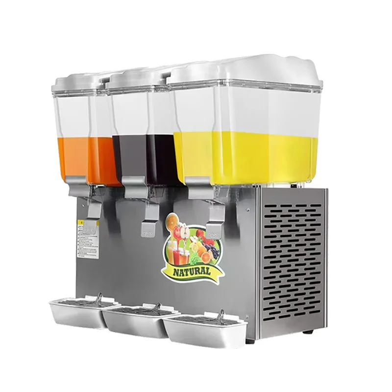 

Commercial Beverage Juice Dispenser Machine 16Lx3 Tanks Milk Juice Dispenser Electric Automatic Cold Beverage Dispenser Machine