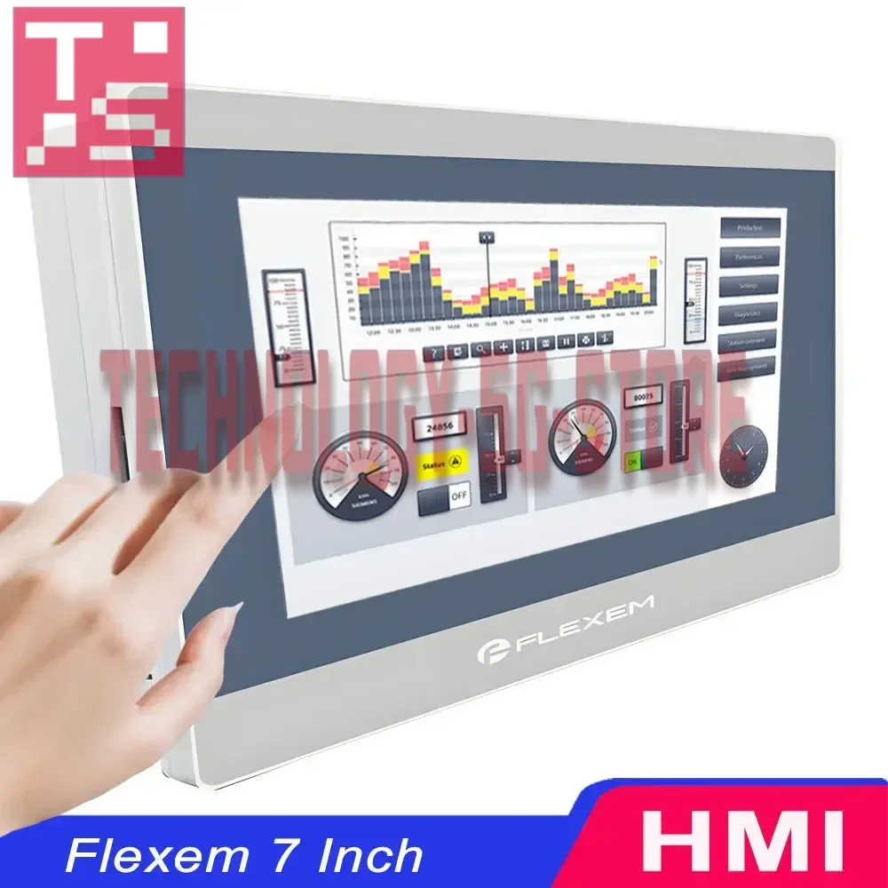 

FLEXEM 7 Inch HMI with Ethernet FE3370C FE6070C FE6070W FE6070H FE6070WE Human Machine Interface Industrial Display Screen