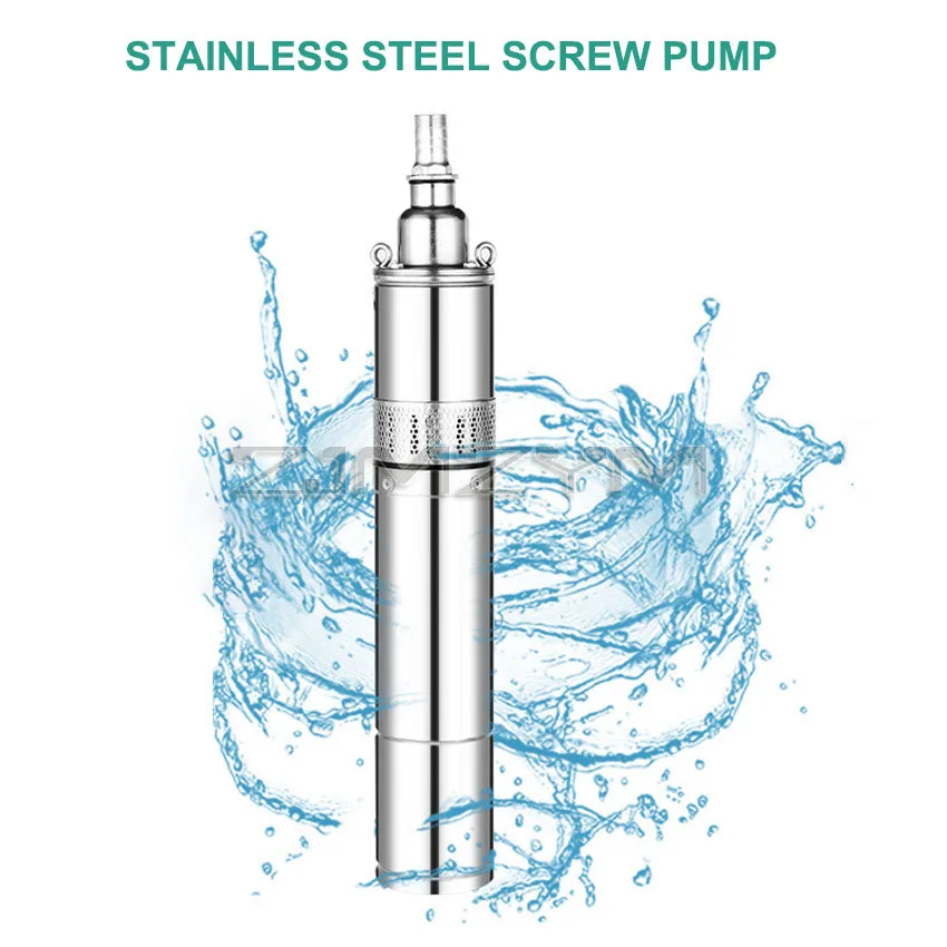 نظام الطاقة الشمسية تدفق مضخة الآبار العميقة بالتيار المستمر ، 2 طن/ثانية ، وحدة تحكم مدمجة ، فولاذ مقاوم للصدأ بالطاقة الشمسية ، مضخة غاطسة للزراعة ، 350W24V