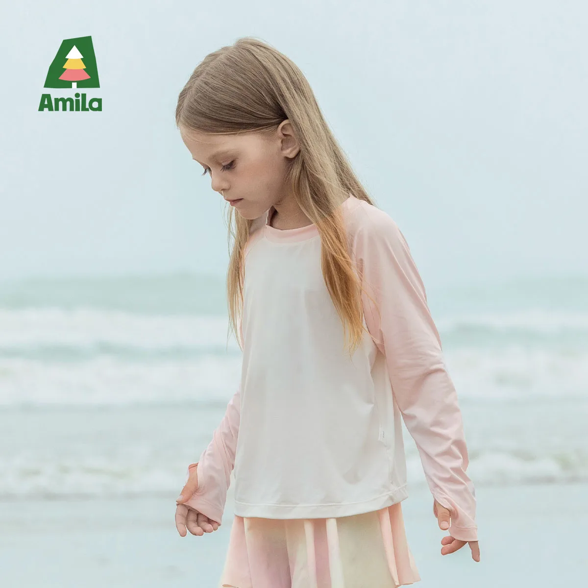 

Amila Raglan Kids Girls Spring Summer Color Block Long Sleeve Shirt Casual Fashion Cotton Top Cute Soft Tee Children Clothes