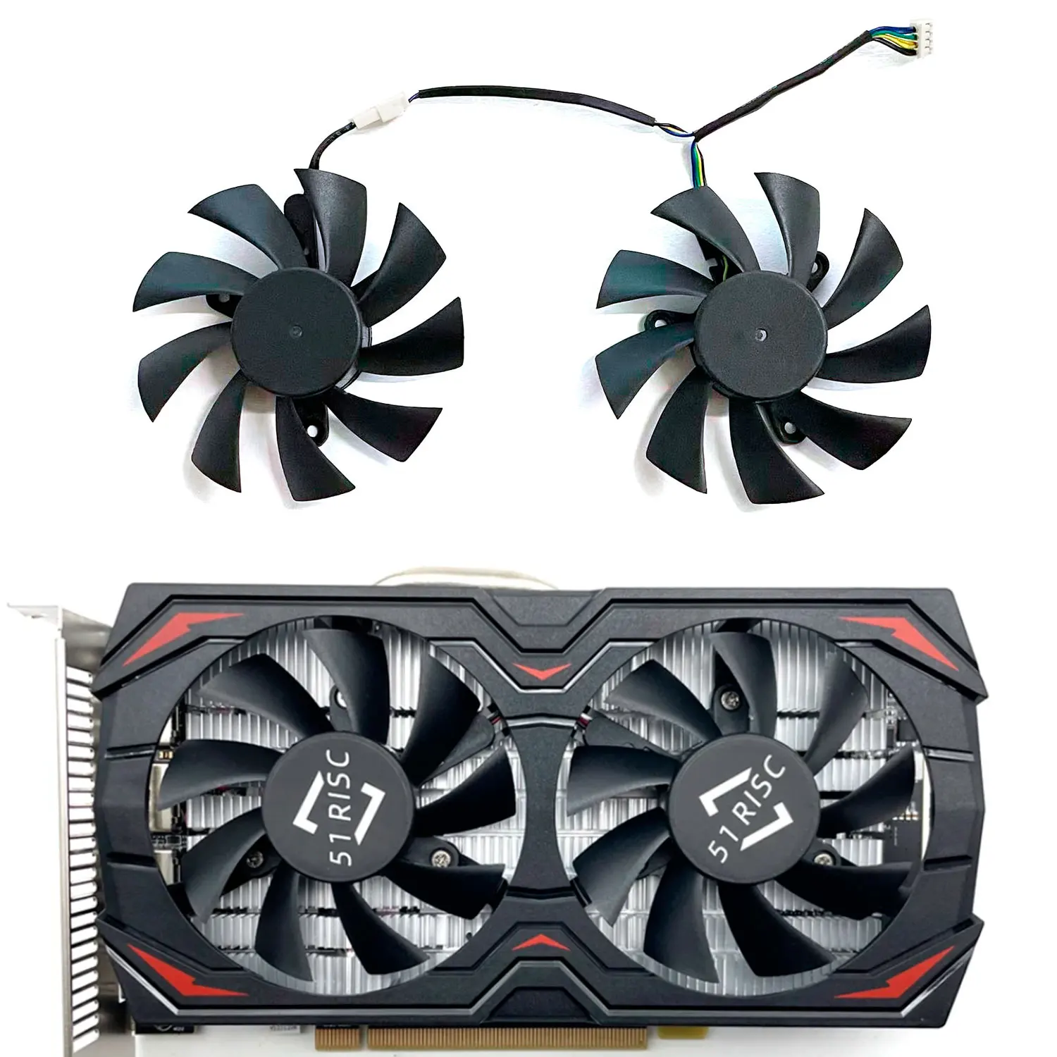 مروحة تبريد RX GPU ، 4Pin ، 85 ، مناسبة لبطاقة رسومات 51RISC ، AMD RX 8G ، 256Bit ، 2048SP ، جديدة #2