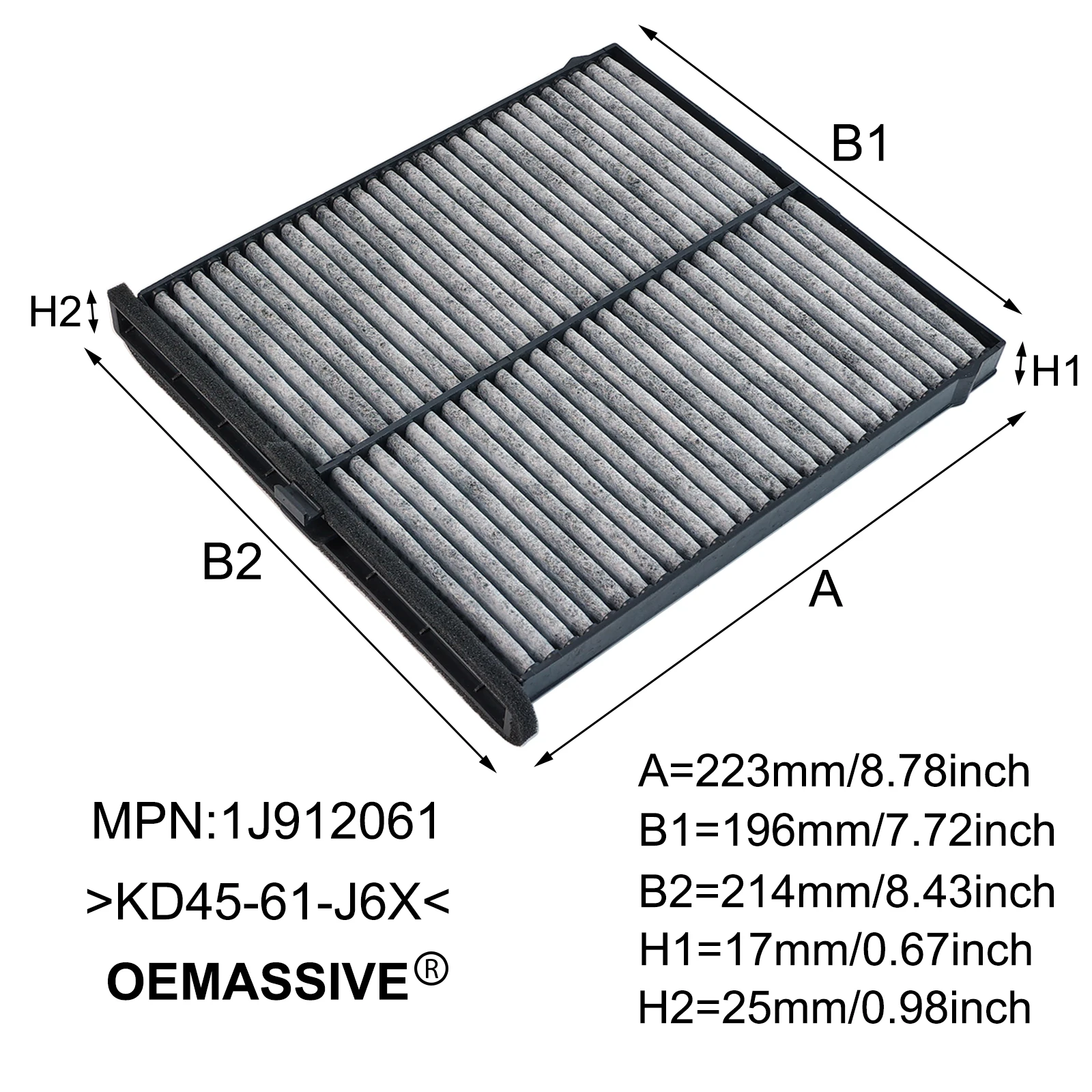Car Activated Carbon Pollen Cabin Air Filter KD45-61-J6X For Mazda 3 BM BN 6 GJ GL CX-5 CX5 KE KF 2013-2020 2021 2022 2023 2024