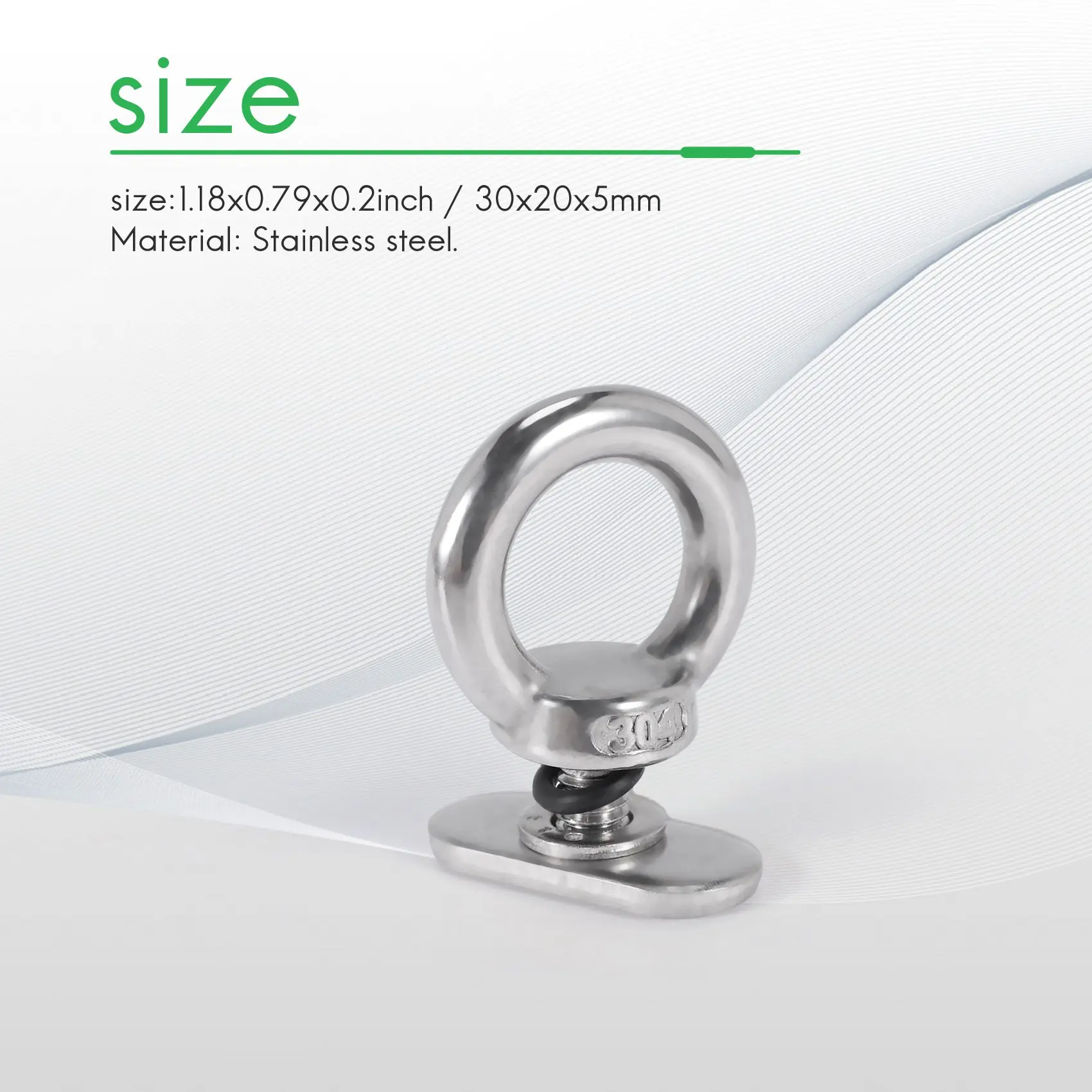 SMIEA 4Pack Stainless Steel Kayak Track Mount Tie Down Eyelet Rail Accessory for Kayak Canoe Boat