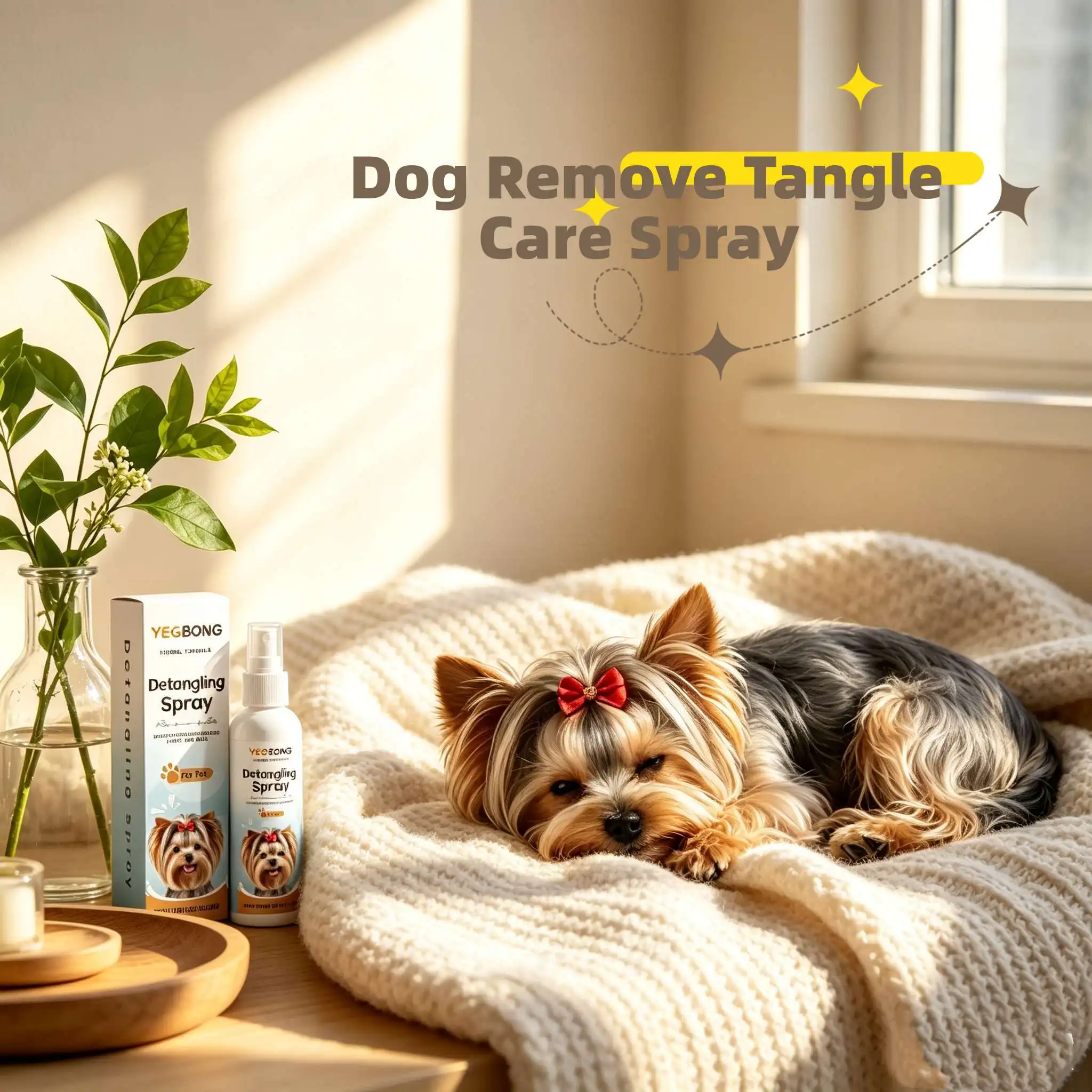 Remove Tangle Spray For Dogs Cats Hair Grooming Serum Keep Shiny Reduce Static No-Rinse Grooming Leave-In Pet Detangling Sprays