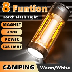 2000mah LED Rechargeable Camping Lights Portable Emergency Bulb Lights USB Battery Bright Flashlight Outdoor Lantern with Hook