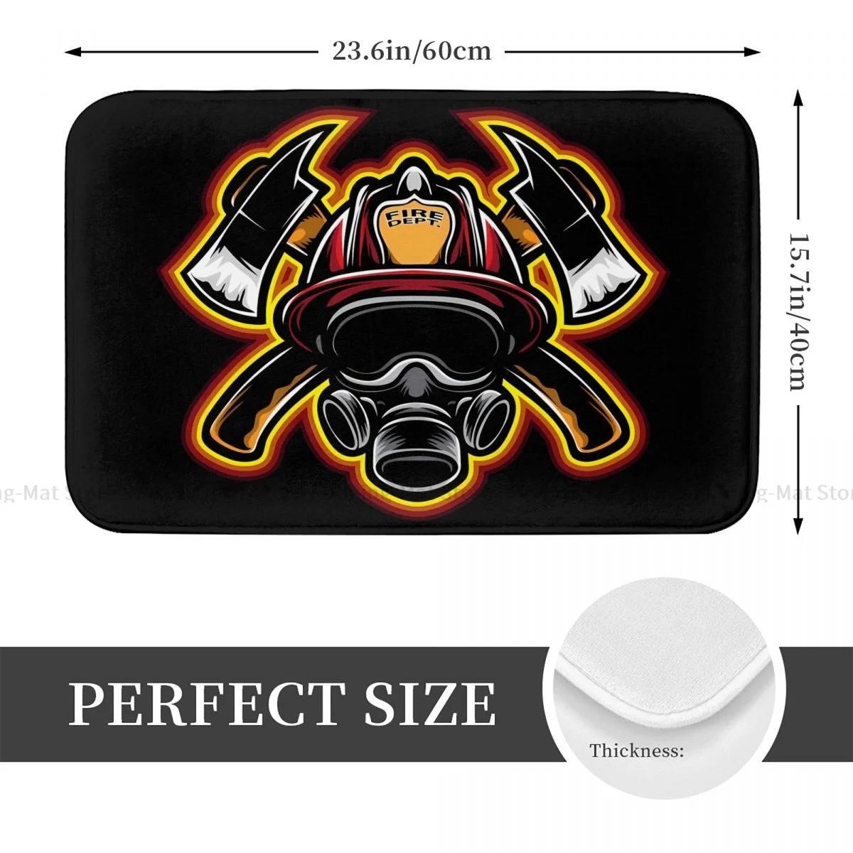 Fireman Fire Rescue Non-slip Doormat Firefighter Bath Bedroom Mat Prayer Carpet Home Modern Decor