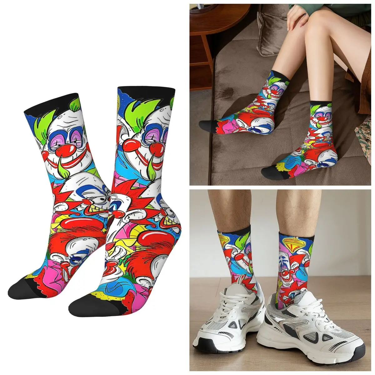 

Носки All Seasons Killer Klowns From Outer Space Game Clowns, носки в стиле Харадзюку, впитывающие пот, для Дня святого Валентина