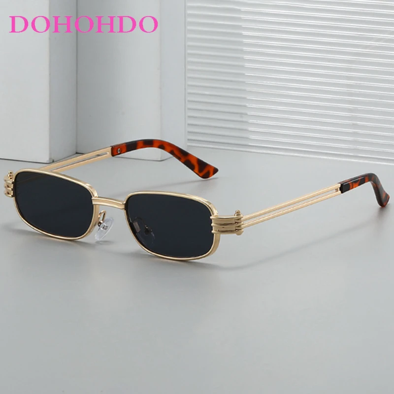

Fashion Metal Small Frame Square Glasses For Men Luxury Brand Designer Women Sunglasses Summer Traveling Driving Shades UV400