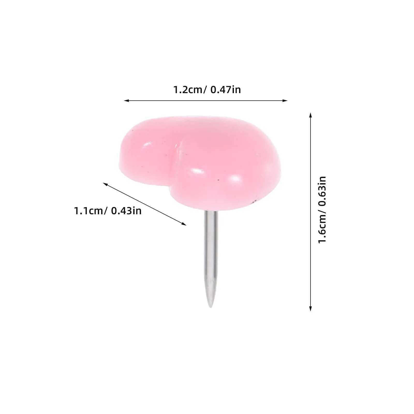 50 قطعة دبابيس دفع على شكل قلب الحب لطيفة برأس مسطح للوحة الرسائل صور لتزيين الحائط وتنظيم المنزل والمكتب #2