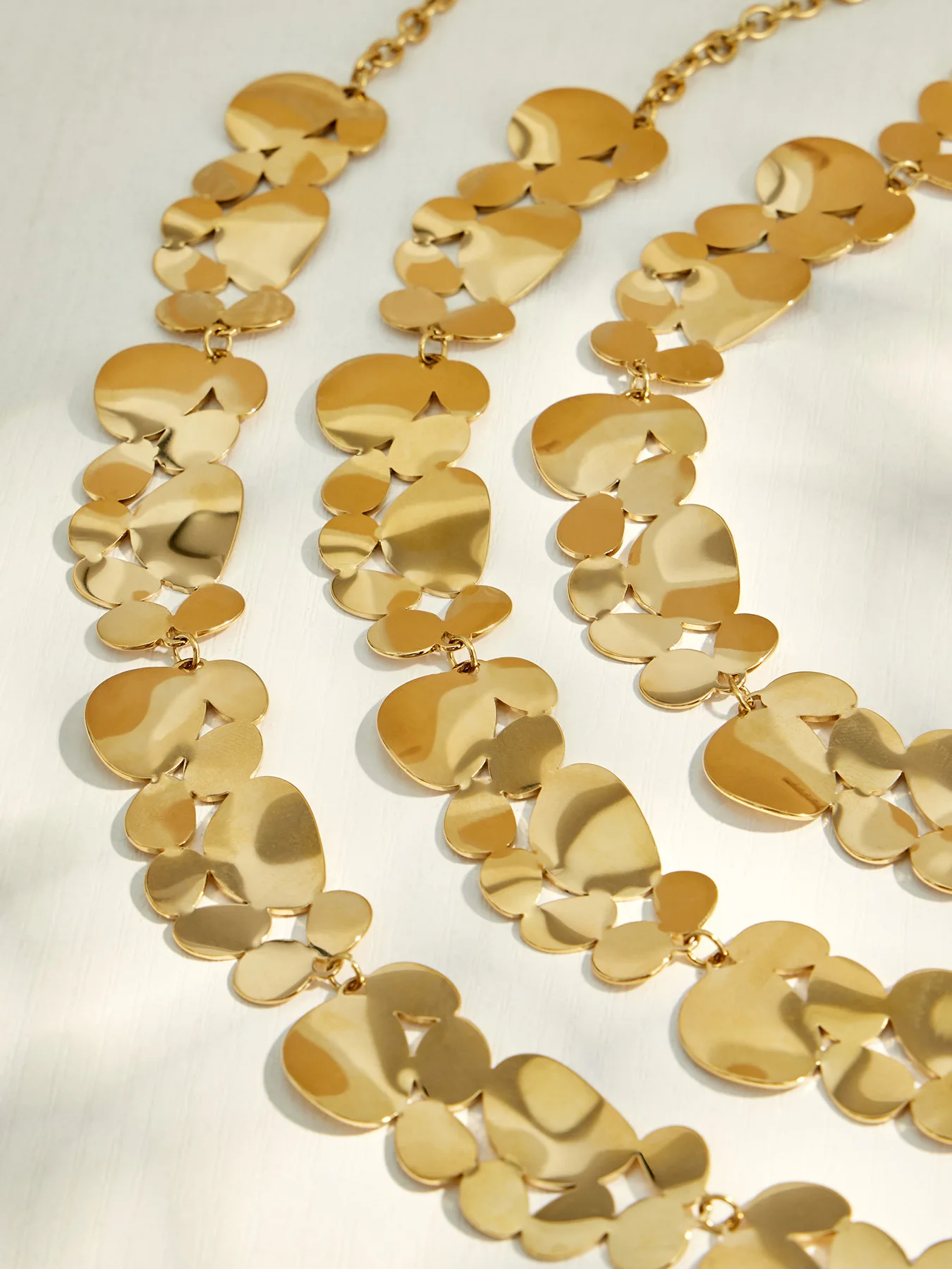 Unregelmäßige Geometrische Pailletten-Ketten-Halskette Edelstahl-Halsketten 18K Vergoldete Halsketten Ästhetischer Schmuck für Frauen – Detail 9