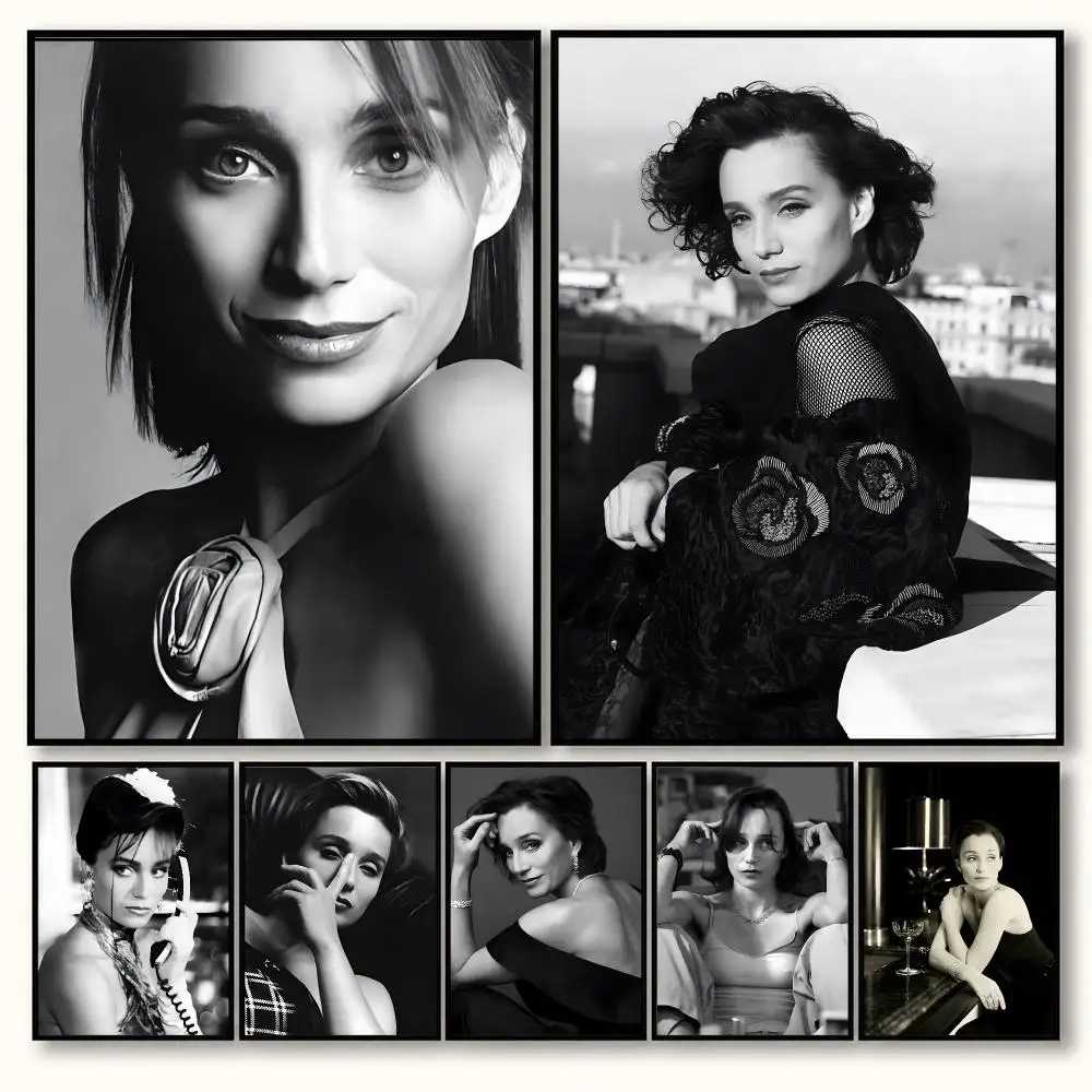 Kristin Scott Thomas Actress Classic Cinema Portrait Poster Decorative art prints for the home, holiday gifts, unframed