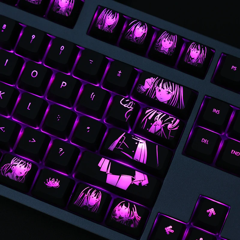 1 Set Lycoris Recoil Takina Inoue Backlit Keycaps PC Coating For Logitech G610 Razer BlackWidow Huntsman Corsair K70 Key Caps