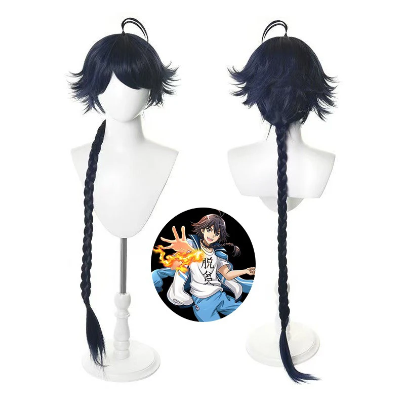 23 inch zwarte lange vlecht pruik hoge temperatuur zijde podiumvoorstelling gesimuleerd haar festival feest unisex anime cosplay pruik