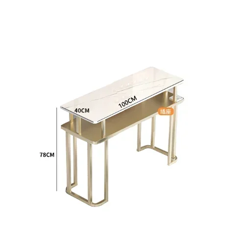 TTTTnew Nordic Nail Table And Chair Set Marble Top Single Double Three-Person Nail Table Full Set Light Luxury With Socketss 03