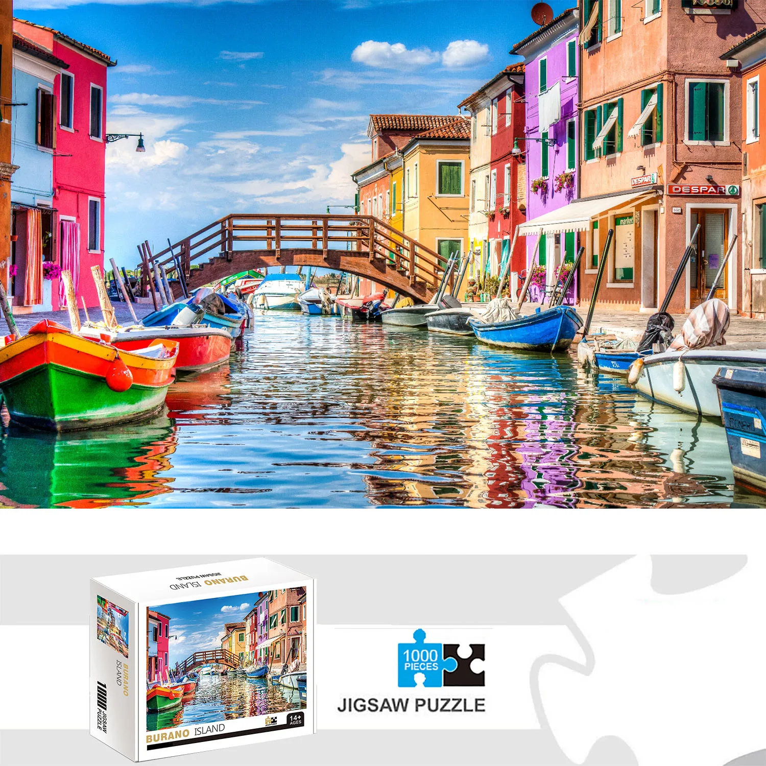 1000 pezzi Burano Island Jigsaw Puzzle Decorazioni per la casa Giochi puzzle per adulti Divertimento per la famiglia Puzzle da pavimento Giocattoli