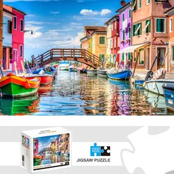 1000 pezzi Burano Island Jigsaw Puzzle Decorazioni per la casa Giochi puzzle per adulti Divertimento per la famiglia Puzzle da pavimento Giocattoli educativi per bambini