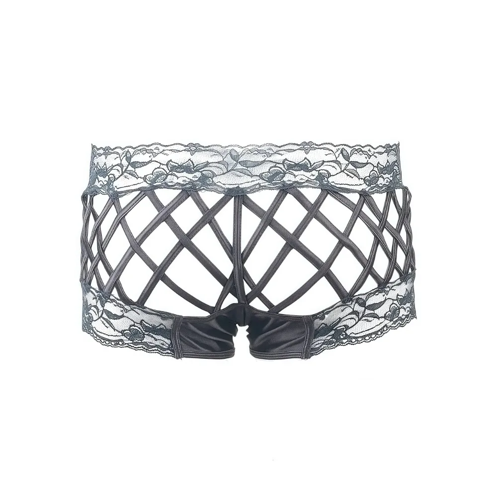 

Men's Lace Boxers Lingerie Sissy Underwear Shorts