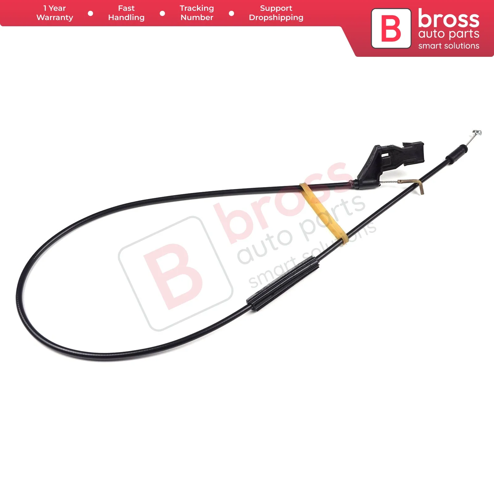 Bross BDP670 Inner Door Release Locking System Latch Bowden Cable 8200516256 for Renault Kangoo Laguna MK1. Cable Lenght: 855 mm