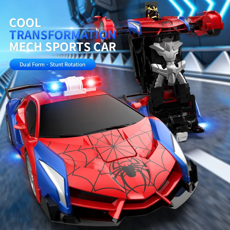 

Трансформируемая радиоуправляемая машинка-робот 2-в-1, 2,4 ГГц, с LED-подсветкой, трюковая игрушка для детей, подарок на день рождения для мальчиков