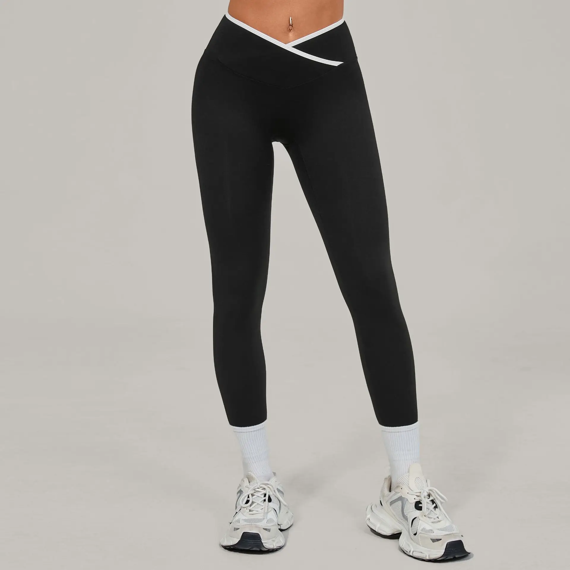 

Fashion Patchwork Cross High Waist Leggings for Fitness Women Casual Sport Leggings Sportswear Woman Gym Tights Workout Clothing