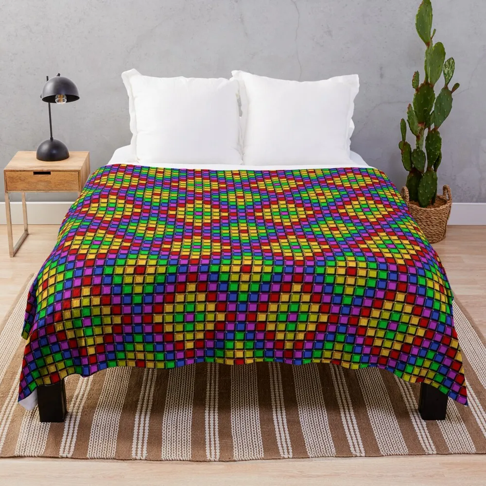 

Rainbow Tile Mosaic Throw Blanket Bed covers Nap blankets and throws Sofa Throw Blankets