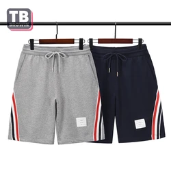 Brand TB BROWIN Thom casual shorts webbing four-bar luxury striped tide men's summer trend drawstring cotton sports mid pants