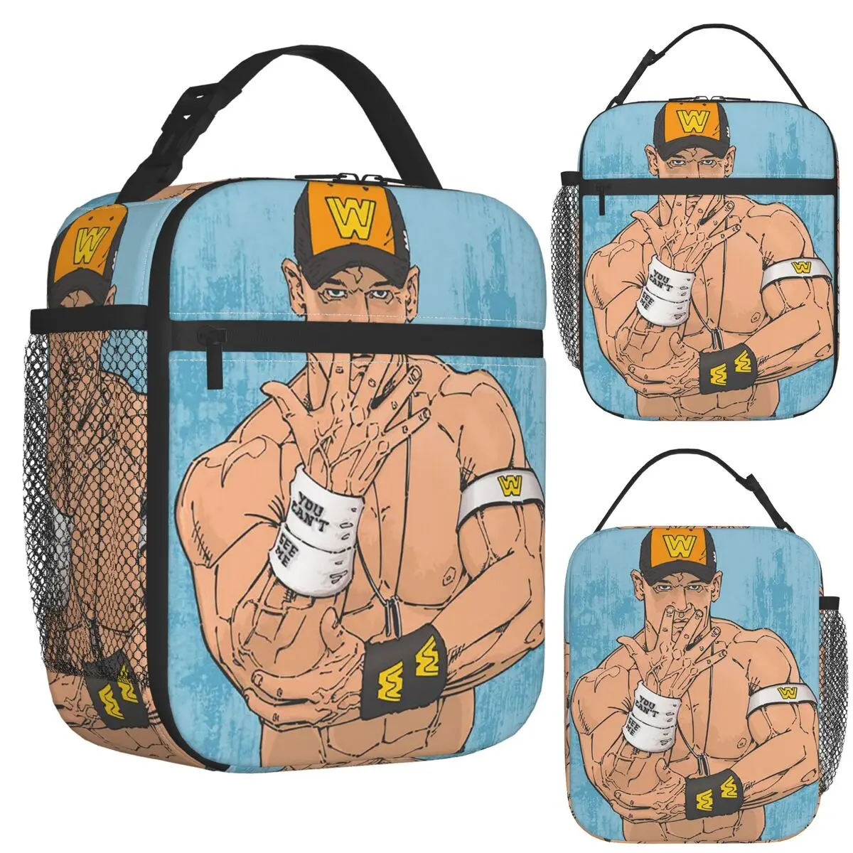 

John Cena Respect Earn It Cartoon Wrestler Изолированная сумка для обеда для школы Bento Коробки для хранения еды Кулер Термальный ланч-бокс Tote