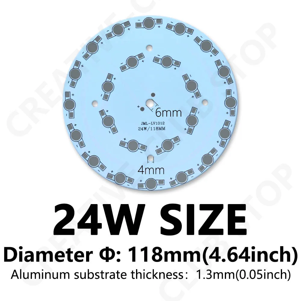 10 pz LED PCB Board rotondo piastra di Base in alluminio dissipatore di calore 9W 12W 15W 18W 21W 24W raffreddamento dissipatore di calore substrato