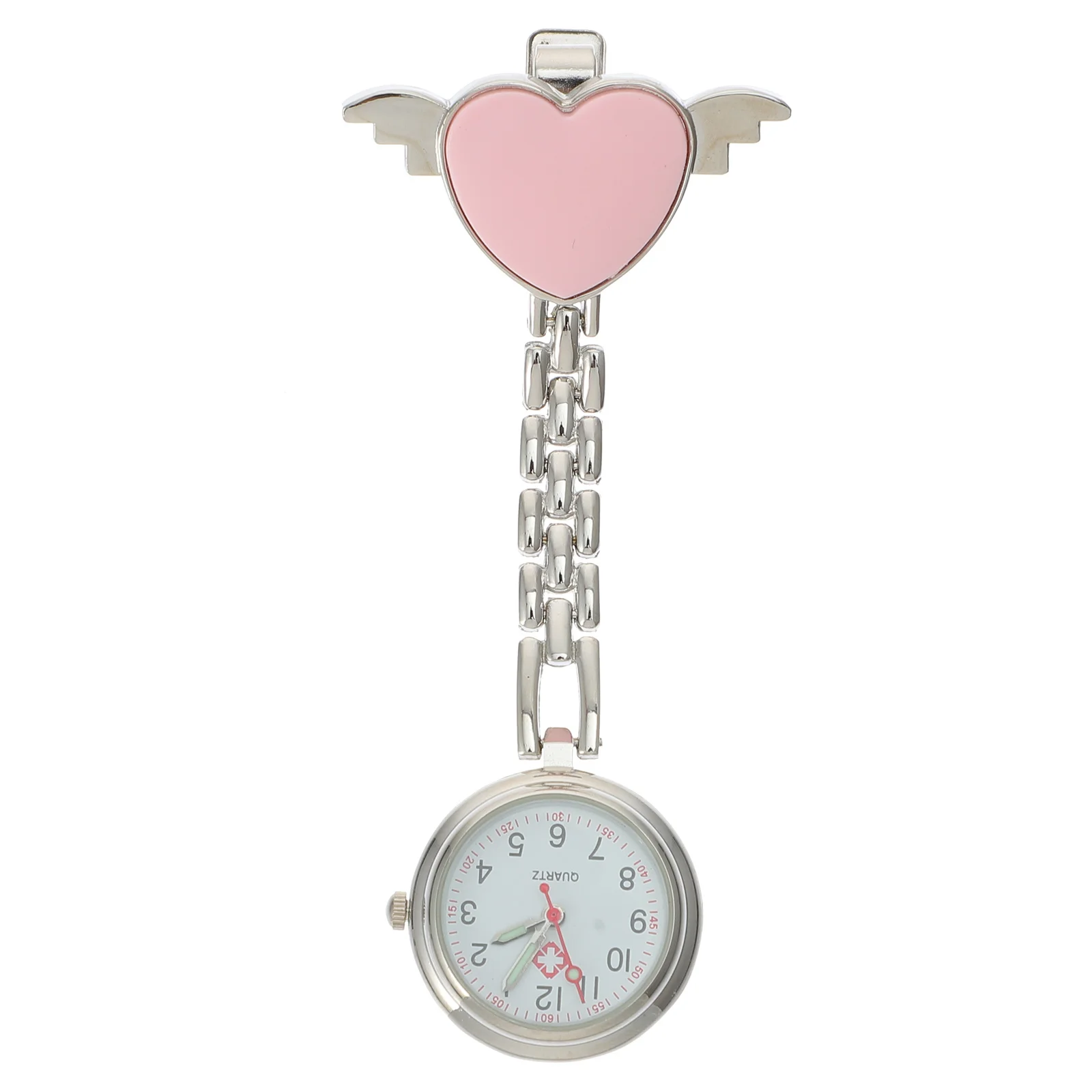 

Heart Design Nurses Luminous Pocket Watch Alloy Glass Digital Workers Chic Lightweight Portable Nurse Gift