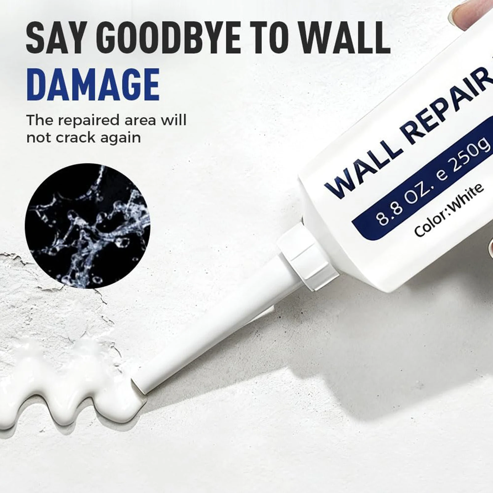Wall Mending Agent Wall Repair Cream with Scraper Strong Adhesion Mouldproof Water Proof Paint for Wall White Wall Restore Kit