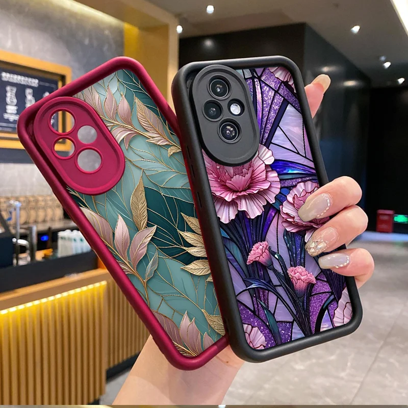 Роскошный художественный чехол для телефона с кленовым листом и мрамором для Huawei Honor 400 90 200 Lite PRO Magic 7 Lite 6 5 Pro, противоударные мягкие чехлы Роскошный художественный чехол для телефона с кленовым листом и мрамором для Huawei Honor 400 90 200 Lite PRO Magic 7 Lite 6 5 Pro, противоударные мягкие чехлы