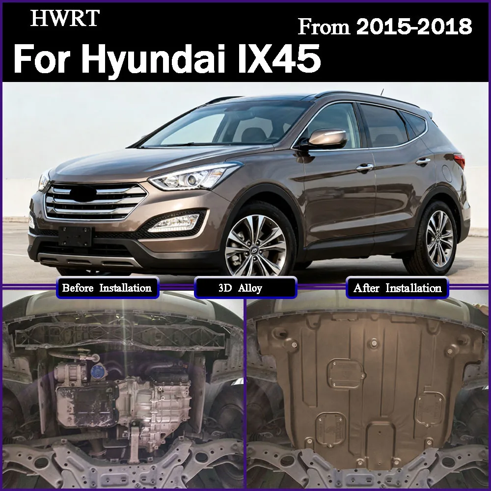 Aleación de mayor calidad debajo del protector del motor tablero de guardabarros protector contra salpicaduras placa de guardabarros Panel para Hyundai IX45 2015-2018 2,0 T 2,4 T