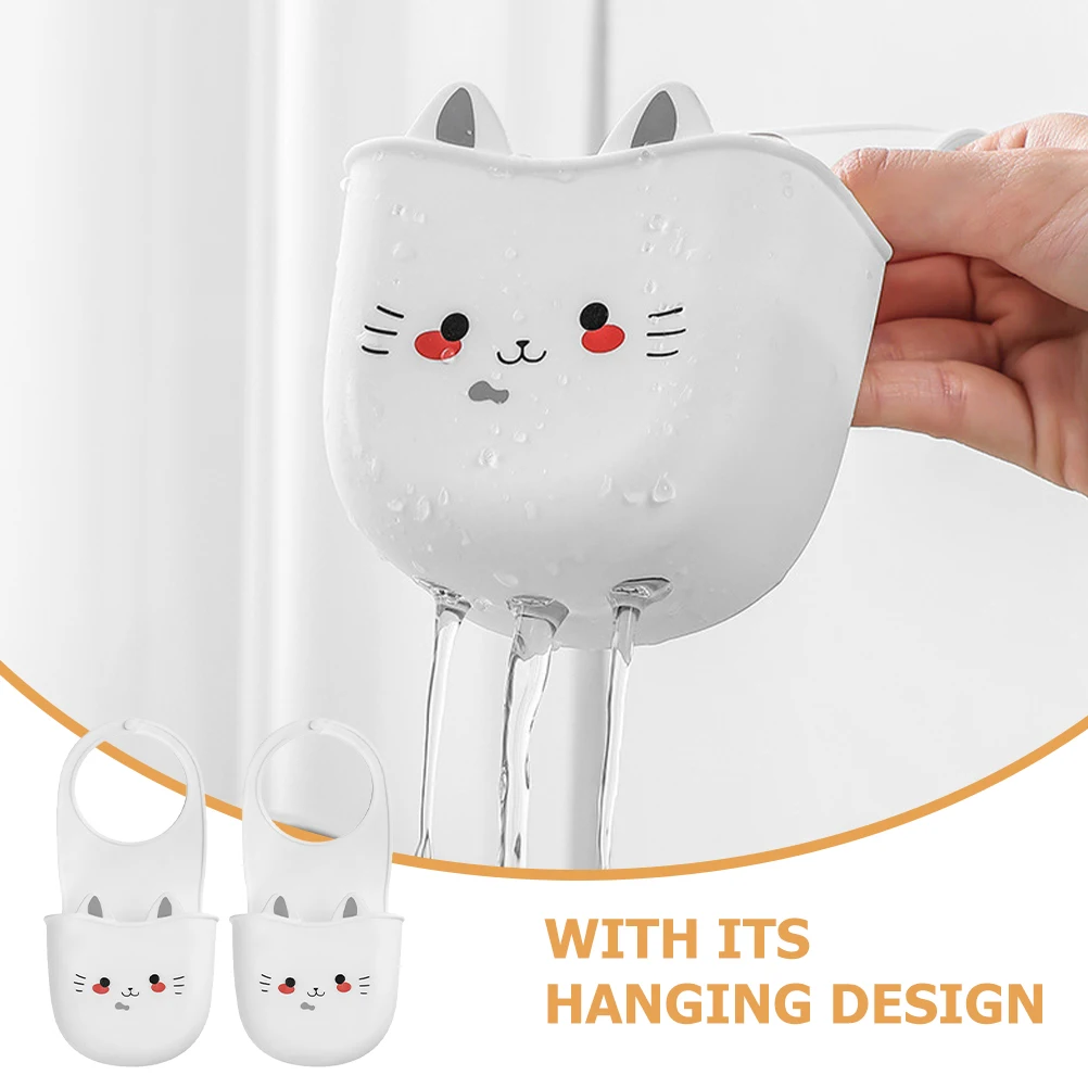 

2Pcs Kitchen Faucet Shelf Cat Design Sponge Holder Drying Rack Sink Basket Storage Drain Anti Slip Household Accessories
