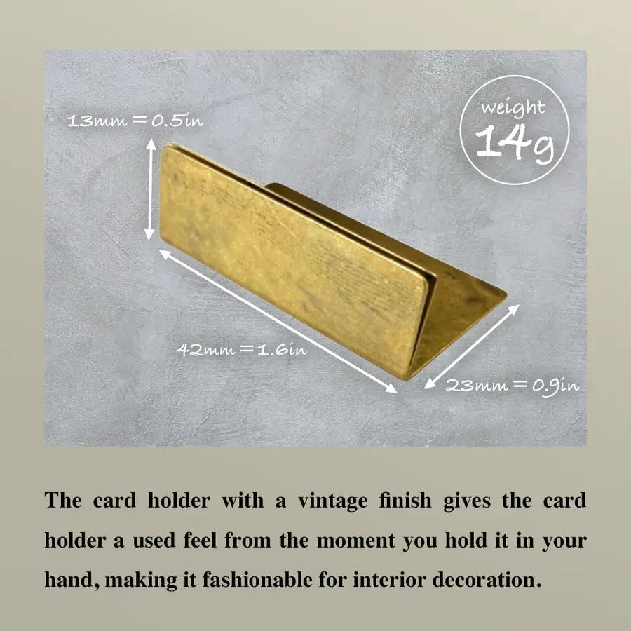 Card Holders Gold Brass 20Pcs Wide Size Vintage Finish Table Card Holder Antique Small Table Card Stands Memo Price Tags Recepti