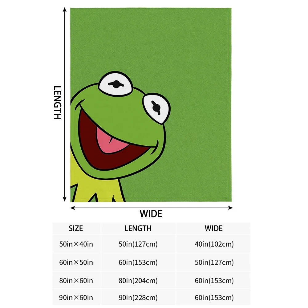 Blanket Kermit The Frog Printing Anti-pilling Flannel Blanket Funny Gift Picnic Travel Home Bed Sofa Bed Sofa Chair Blanket