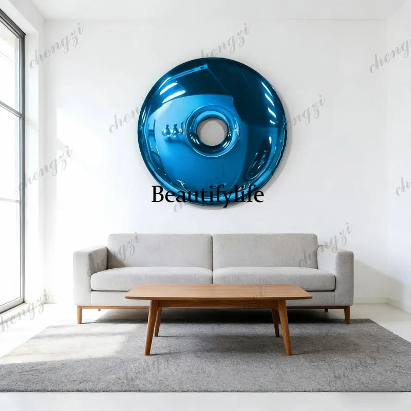 M138 TTT Metal doughnut corridor dining room living room hotel model room TV background wall decorative stainless steel wall han
