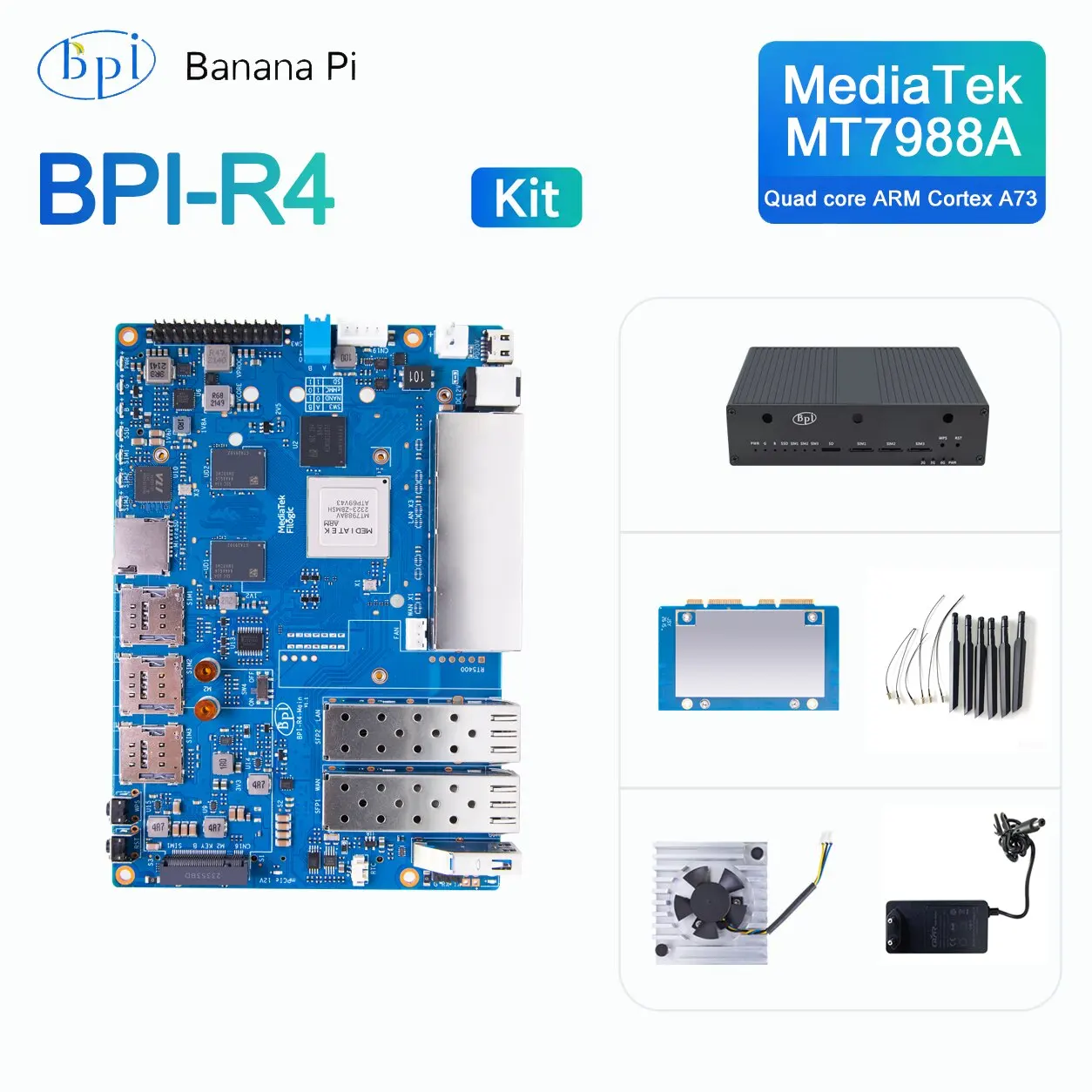 Hot Sale Package for Banana Pi BPI-R4 Router Development Board