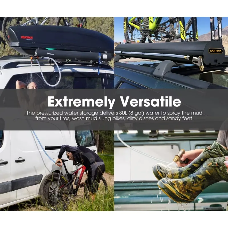 

Алюминиевый 30л автомобильный резервуар для воды на крыше для бездорожья, резервуар для воды под давлением для кемпинга, душа для хранения воды в кемпинге