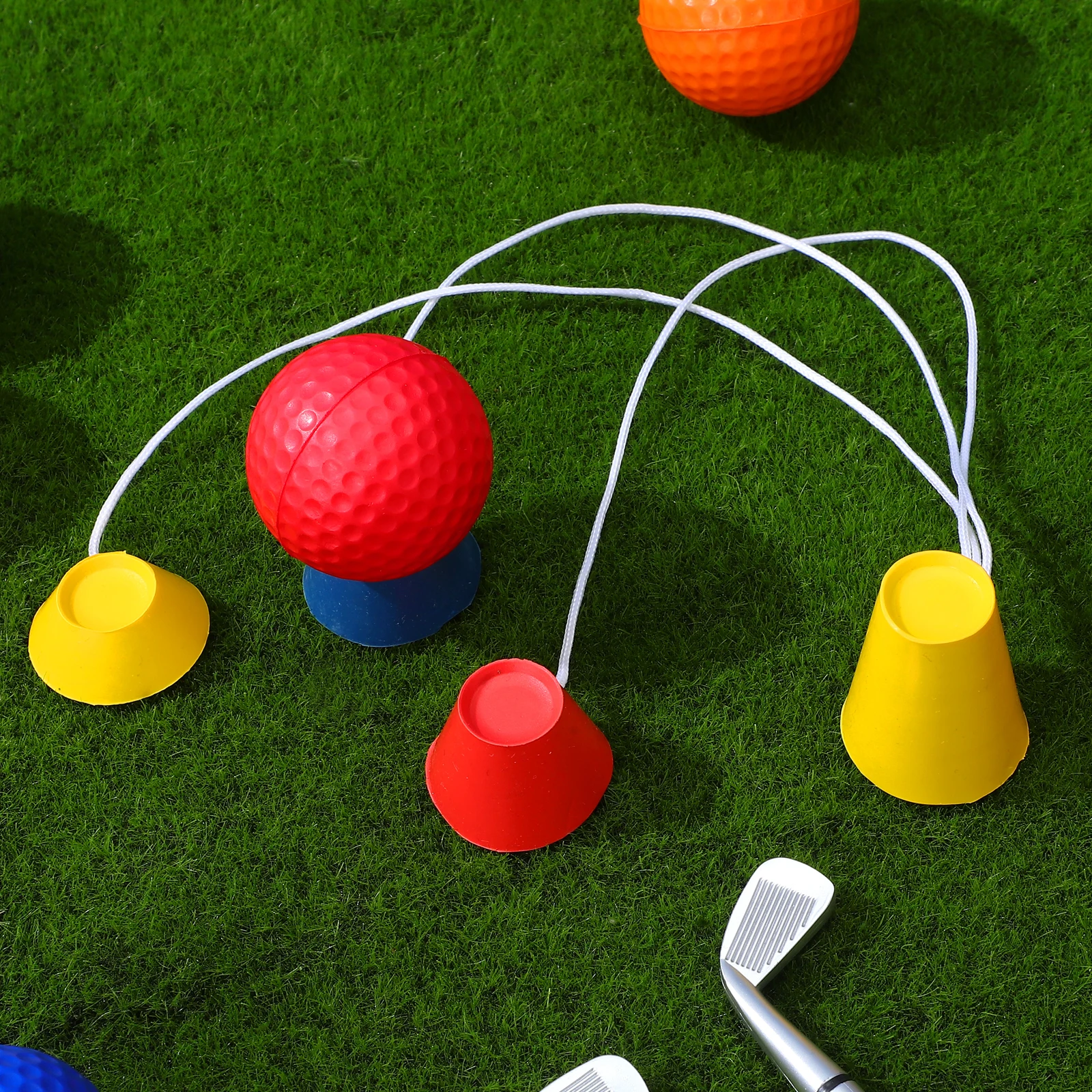 

4Pcs Golf Tees Rubber Jumbo Different Heights Rope 30Cm Easy Use on Hard Ground Winter Frosty Days Jumbo Rubber Winter Tees