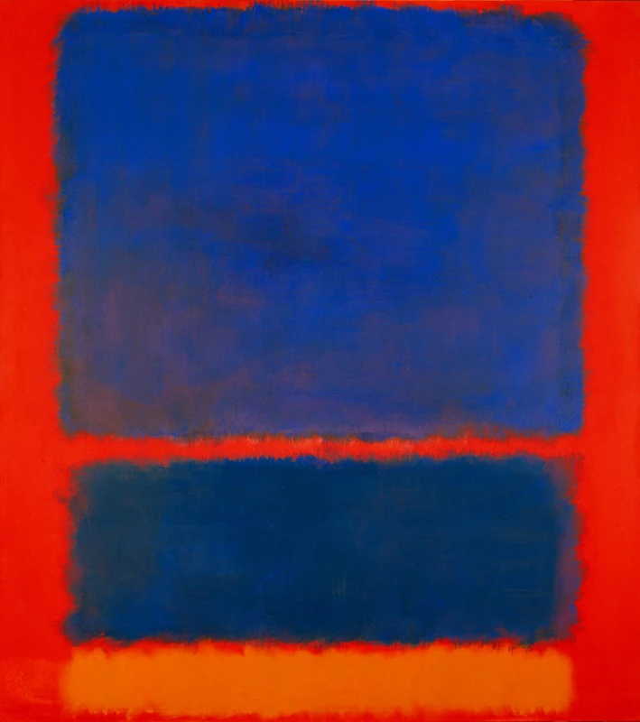 

100% handmade high quality Abstract Oil Painting Reproduction on Linen Canvas,Blue Orange Red by Mark Rothko,