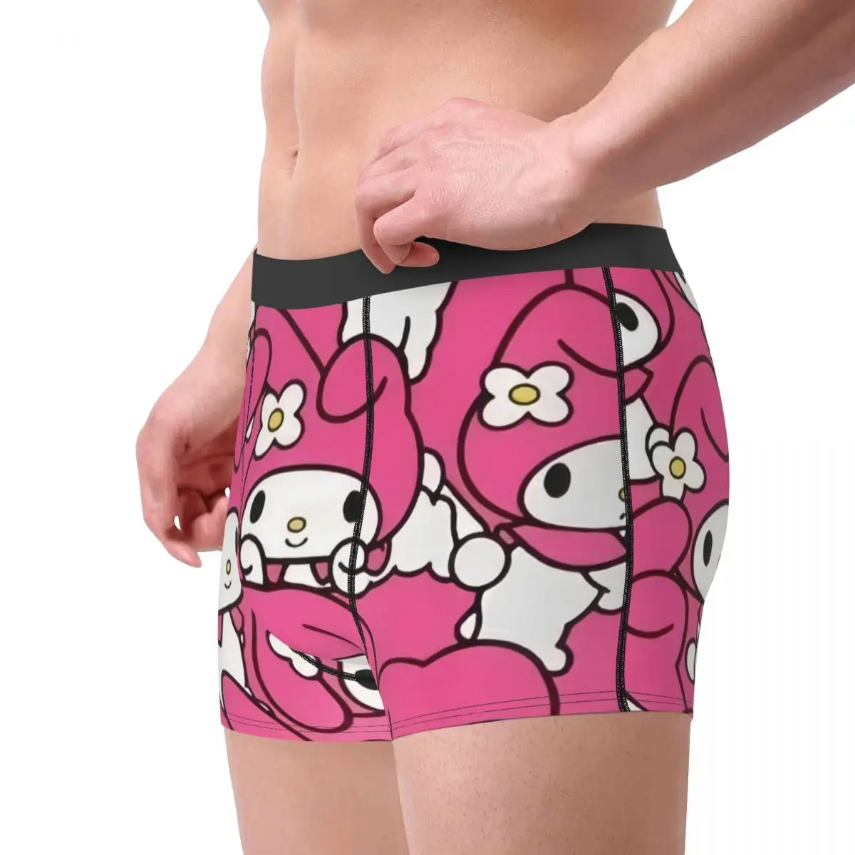 Roupa Interior Anime personalizada dos homens, Boxer respirável, Shorts masculinos, Cuecas macias, Custom, Minha melodia, Sanrio, Japão