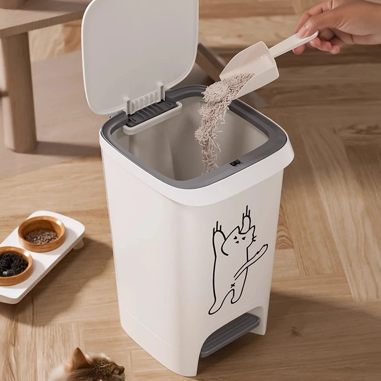 1 stcke Cartoon Katze und Hund Muster Mlleimer Fu Betrieben Drcken Typ  Katzenstreu Lagerung Eimer Geschlossen Geruch Beweis mlltonne - AliExpress  15