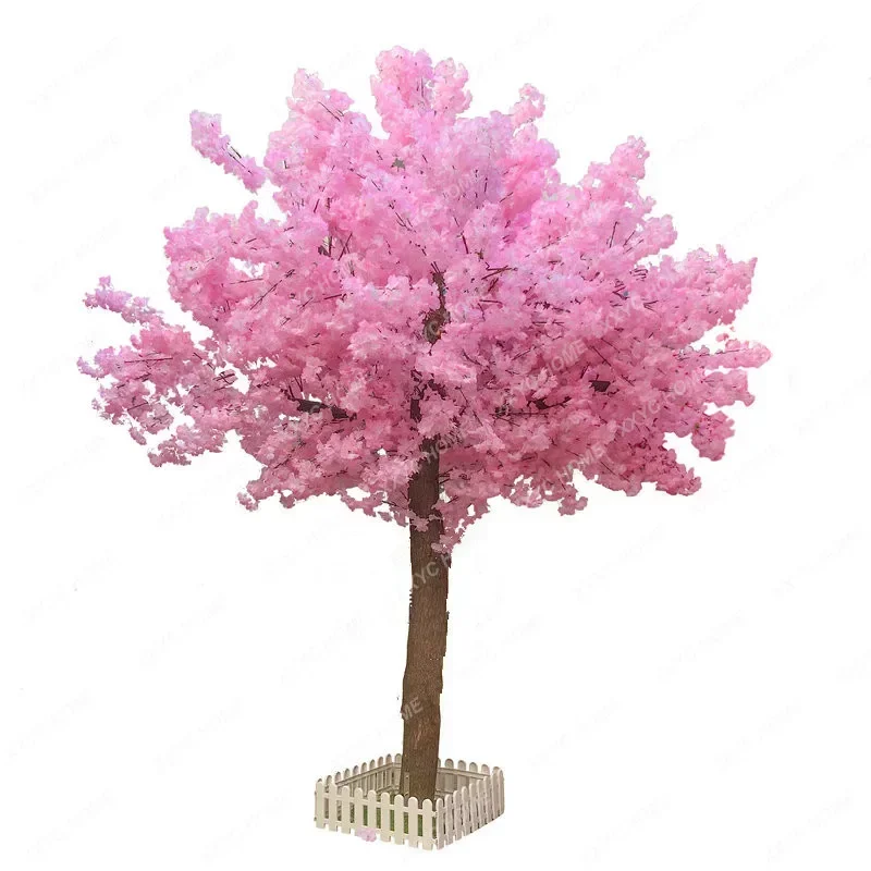 

Meters Tall Pink Simulation Wishing Trees Artificial Silk Flower Cherry Tree For Mall Opened Garden Decorations