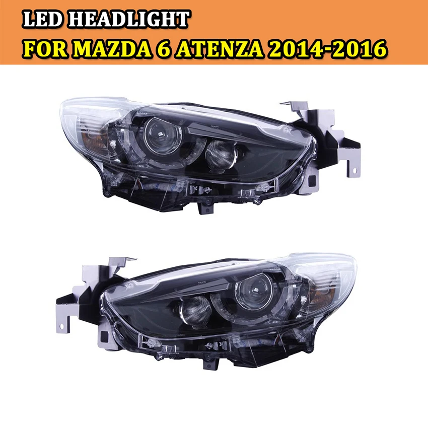 

Car LED Headlight Assembly For Mazda 6 Atenza 2014-2016 Bi-led Projector Lens Modified Front Headlamp DRL Auto Accessories