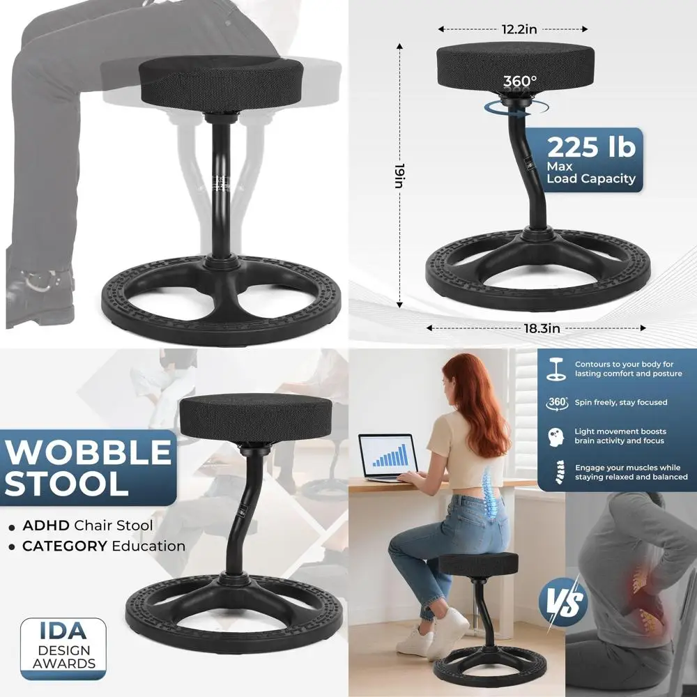 

Active Balance Wobble Seat for Kids & Adults: Ergonomic, Non-Slip, Washable Cover for Enhanced Stability & Wellness in Yoga, Off