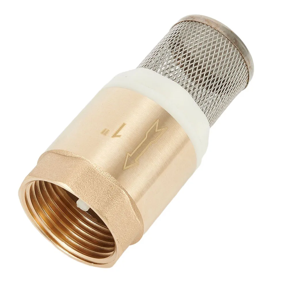 

1 Inch Internal Thread Brass Foot Valve DN25 With Check Valve Stainless Steel Basket Suction Basket For Water Plumbing Pump